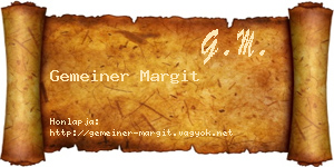 Gemeiner Margit névjegykártya